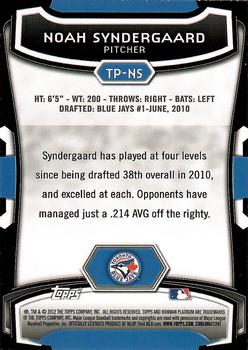 2012 Bowman Platinum - Top Prospects #TP-NS Noah Syndergaard Back