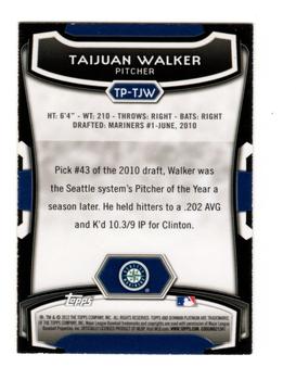 2012 Bowman Platinum - Top Prospects #TP-TJW Taijuan Walker Back