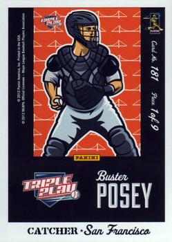 2012 Panini Triple Play #181 Buster Posey Back