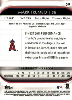 2012 Finest #59 Mark Trumbo Back