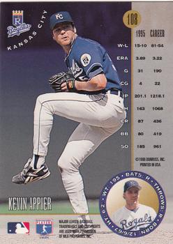 1996 Leaf #108 Kevin Appier Back