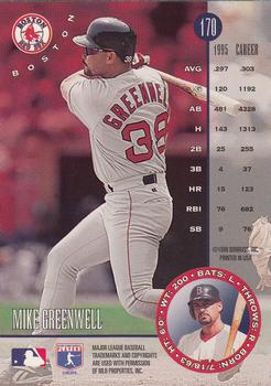 1996 Leaf #170 Mike Greenwell Back