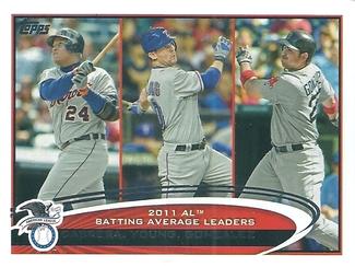 2012 Topps Mini #239 Miguel Cabrera / Michael Young / Adrian Gonzalez Front