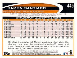 2012 Topps Mini #445 Ramon Santiago Back