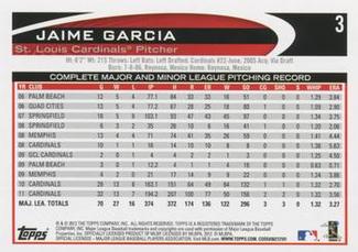 2012 Topps Mini #3 Jaime Garcia Back