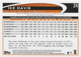 2012 Topps Mini #24 Ike Davis Back