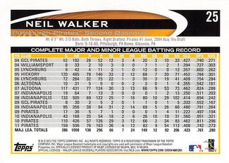 2012 Topps Mini #25 Neil Walker Back