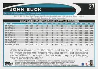 2012 Topps Mini #27 John Buck Back