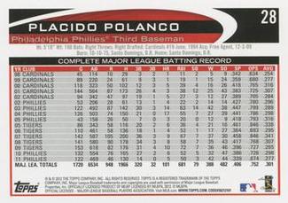 2012 Topps Mini #28 Placido Polanco Back