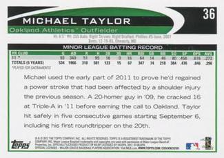 2012 Topps Mini #36 Michael Taylor Back