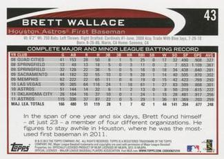 2012 Topps Mini #43 Brett Wallace Back