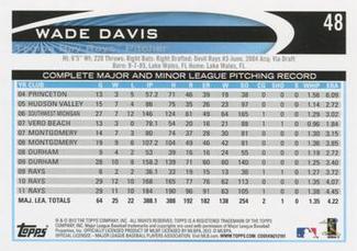 2012 Topps Mini #48 Wade Davis Back