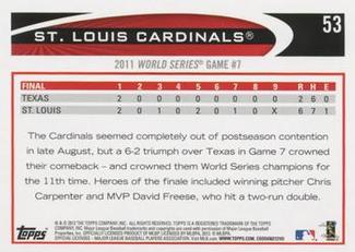 2012 Topps Mini #53 St. Louis Cardinals Back