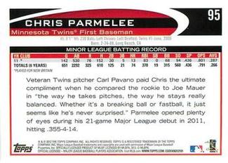 2012 Topps Mini #95 Chris Parmelee Back