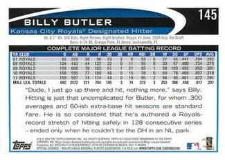 2012 Topps Mini #145 Billy Butler Back