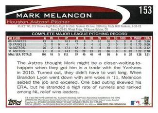2012 Topps Mini #153 Mark Melancon Back