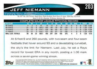 2012 Topps Mini #203 Jeff Niemann Back
