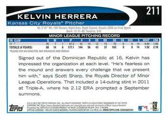 2012 Topps Mini #211 Kelvin Herrera Back