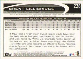 2012 Topps Mini #228 Brent Lillibridge Back