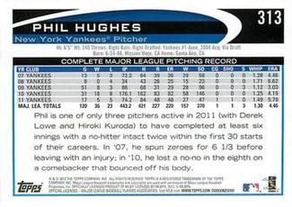 2012 Topps Mini #313 Phil Hughes Back