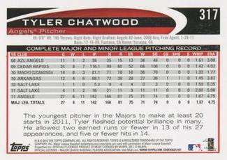 2012 Topps Mini #317 Tyler Chatwood Back