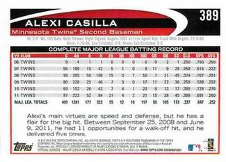 2012 Topps Mini #389 Alexi Casilla Back