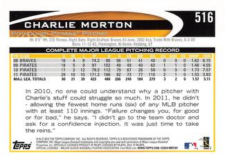 2012 Topps Mini #516 Charlie Morton Back