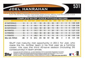 2012 Topps Mini #531 Joel Hanrahan Back