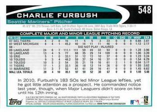 2012 Topps Mini #548 Charlie Furbush Back