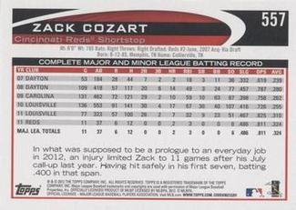 2012 Topps Mini #557 Zack Cozart Back