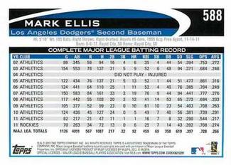 2012 Topps Mini #588 Mark Ellis Back