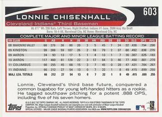 2012 Topps Mini #603 Lonnie Chisenhall Back