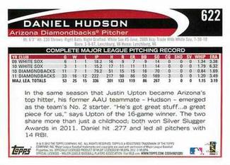2012 Topps Mini #622 Daniel Hudson Back