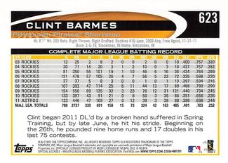 2012 Topps Mini #623 Clint Barmes Back