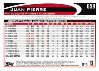 2012 Topps Mini #658 Juan Pierre Back