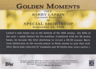 2012 Topps Mini - Golden Moments #GM-8 Barry Larkin Back