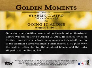 2012 Topps Mini - Golden Moments #GM-42 Starlin Castro Back
