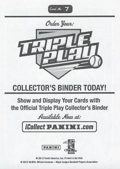 2012 Panini Triple Play - Stickers #7 Yer Out Back