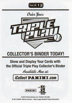 2012 Panini Triple Play - Stickers #12 Home Run Back
