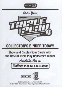 2012 Panini Triple Play - Stickers #23 Troy Tulowitzki Back