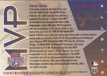 1996 Leaf - All-Star Game MVP Contenders #17 Albert Belle Back