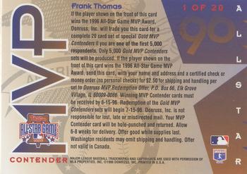 1996 Leaf - All-Star Game MVP Contenders #1 Frank Thomas Back