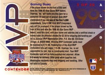 1996 Leaf - All-Star Game MVP Contenders #3 Sammy Sosa Back