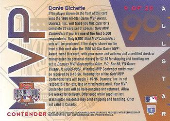 1996 Leaf - All-Star Game MVP Contenders #9 Dante Bichette Back