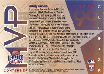 1996 Leaf - All-Star Game MVP Contenders #14 Barry Bonds Back