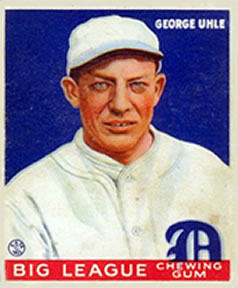 1933 Goudey (R319) #100 George Uhle Front