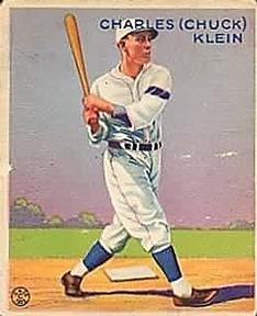 1933 Goudey (R319) #128 Chuck Klein Front