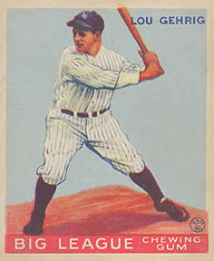 1933 Goudey (R319) #160 Lou Gehrig Front
