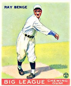 1933 Goudey (R319) #141 Ray Benge Front