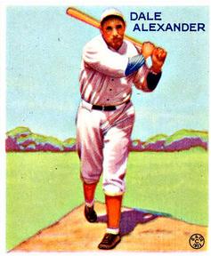 1933 Goudey (R319) #221 Dale Alexander Front